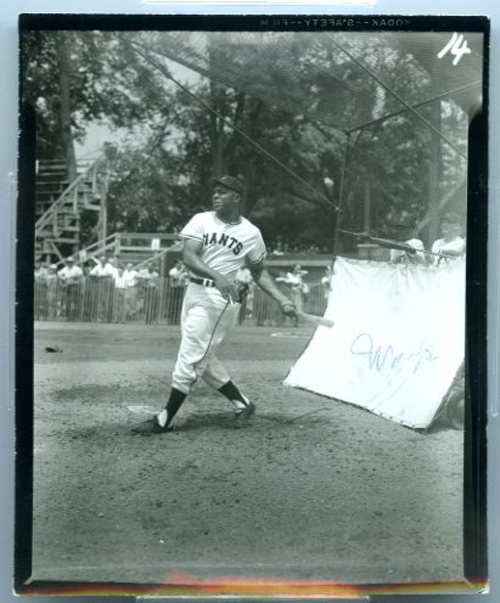 Willie Mays during 1956 BBHoF Game Batting Practice